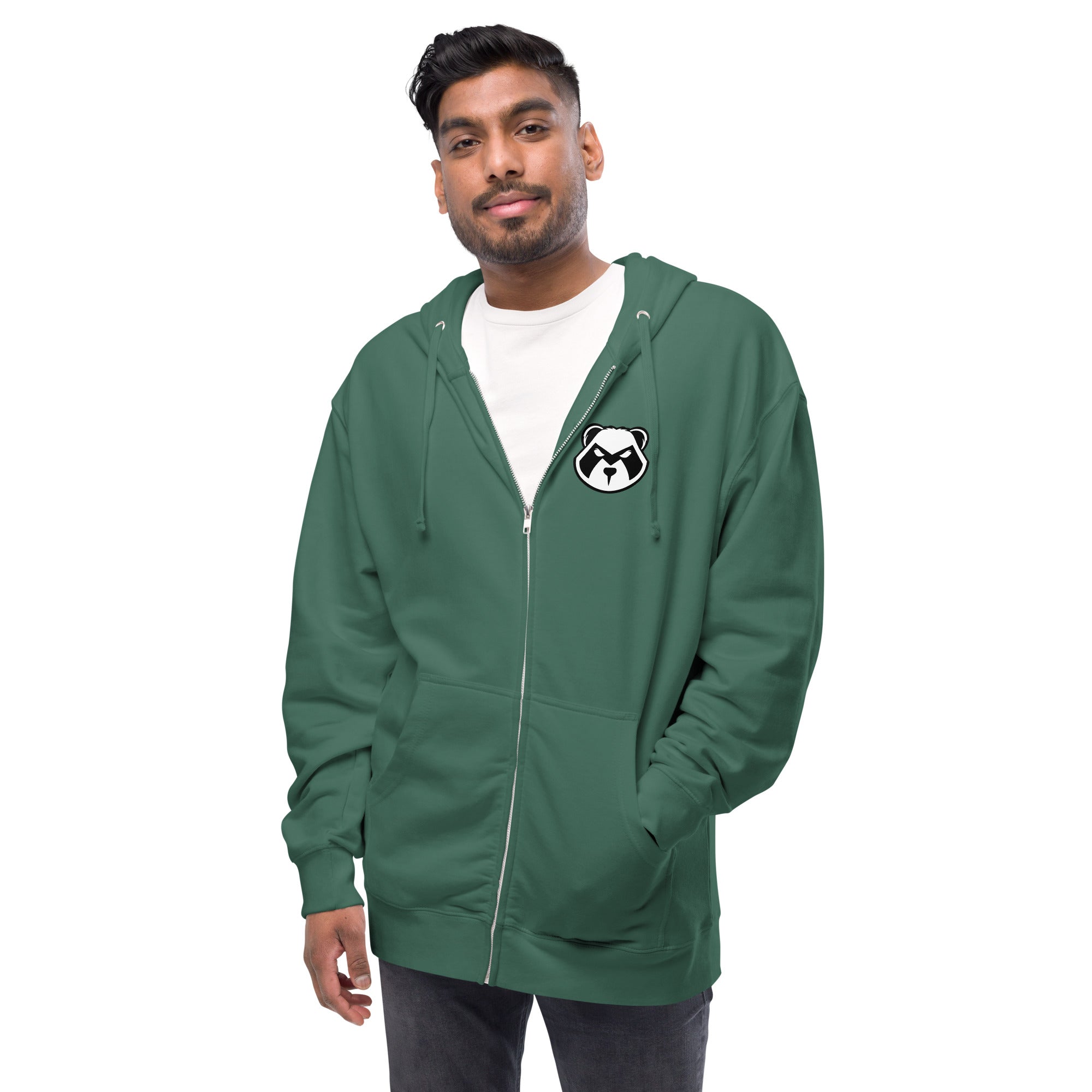 Panda Mastro Logo Unisex fleece zip up hoodie