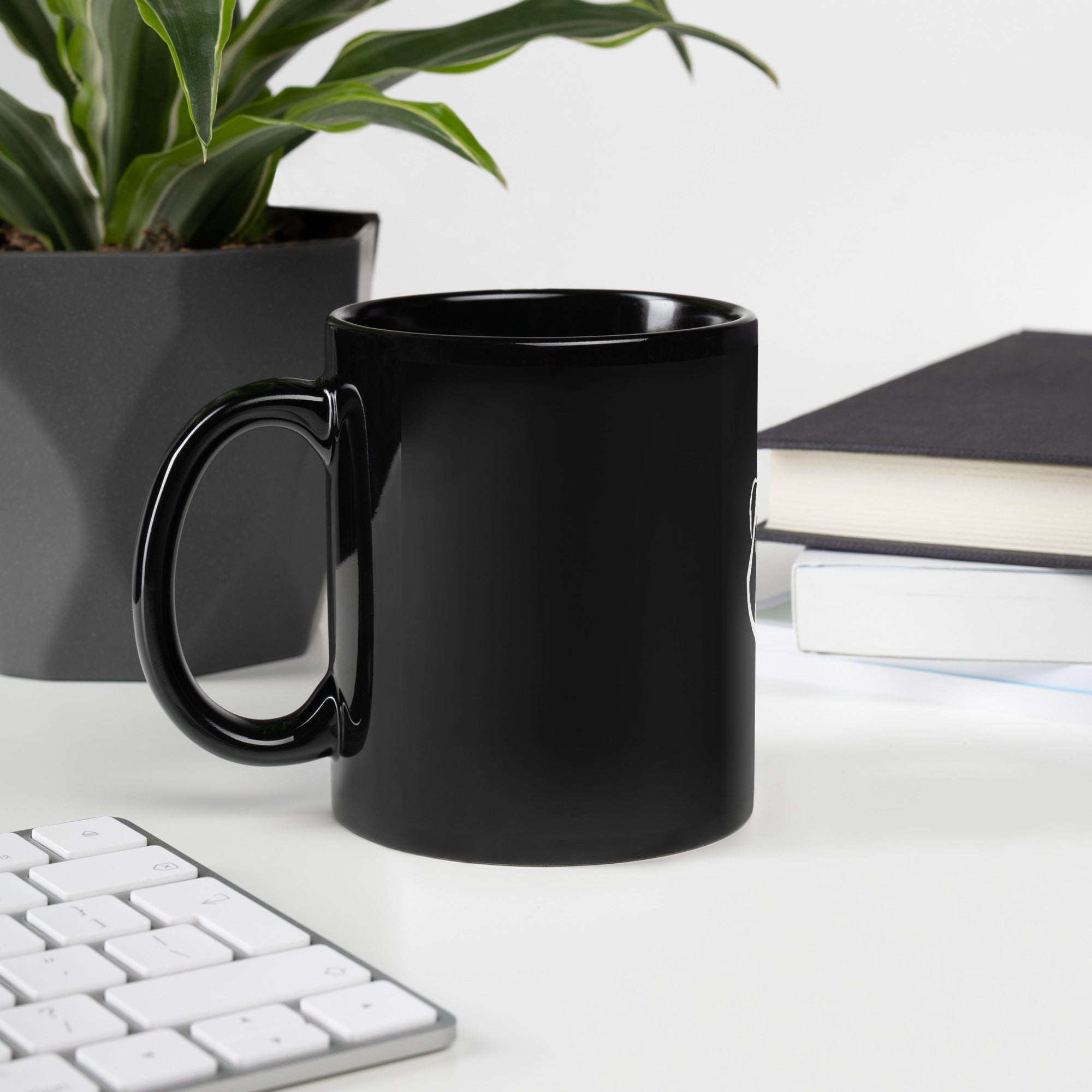 Panda Black Glossy Mug