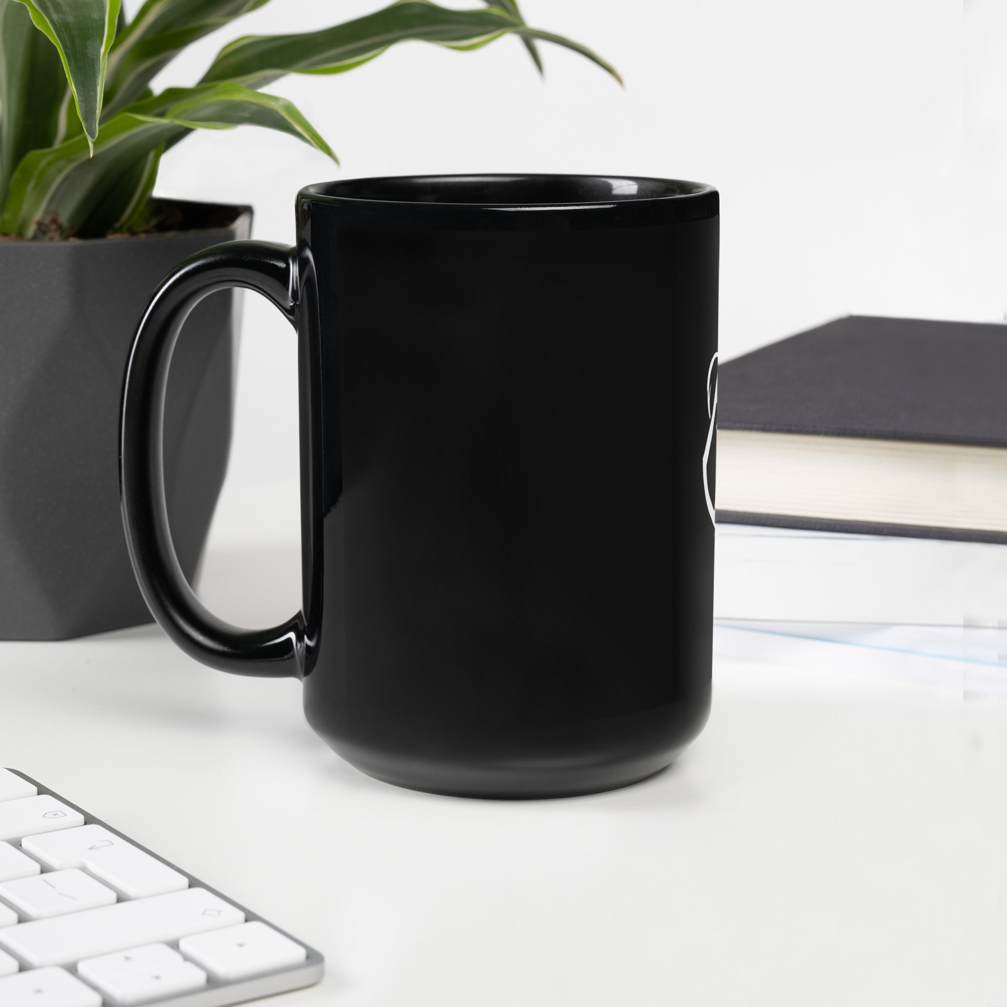 Panda Black Glossy Mug