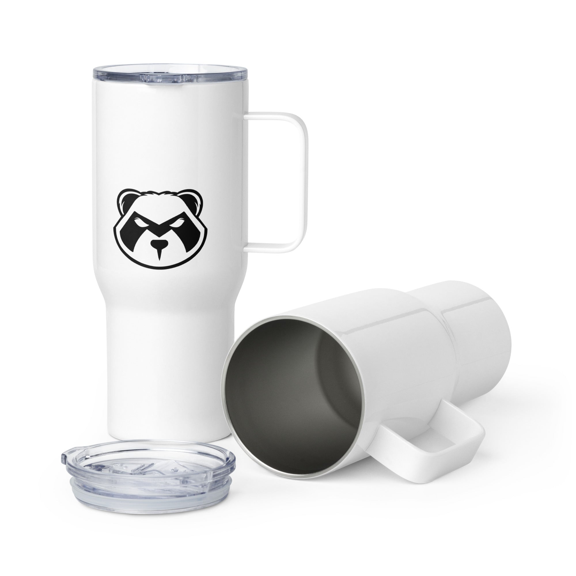 Panda On The Road Travel Mug with handle