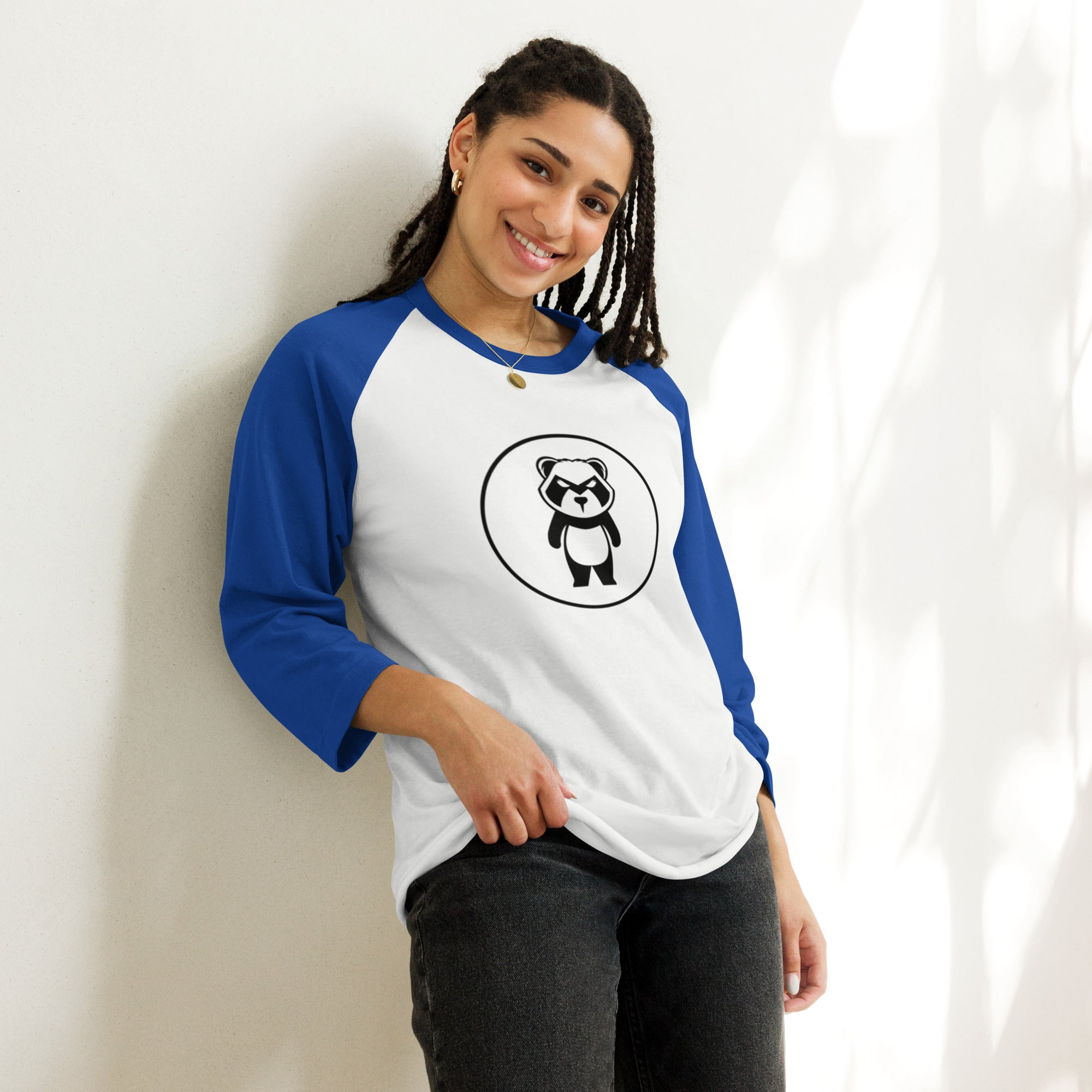 Panda Circle Mastro Logo3/4 sleeve raglan shirt