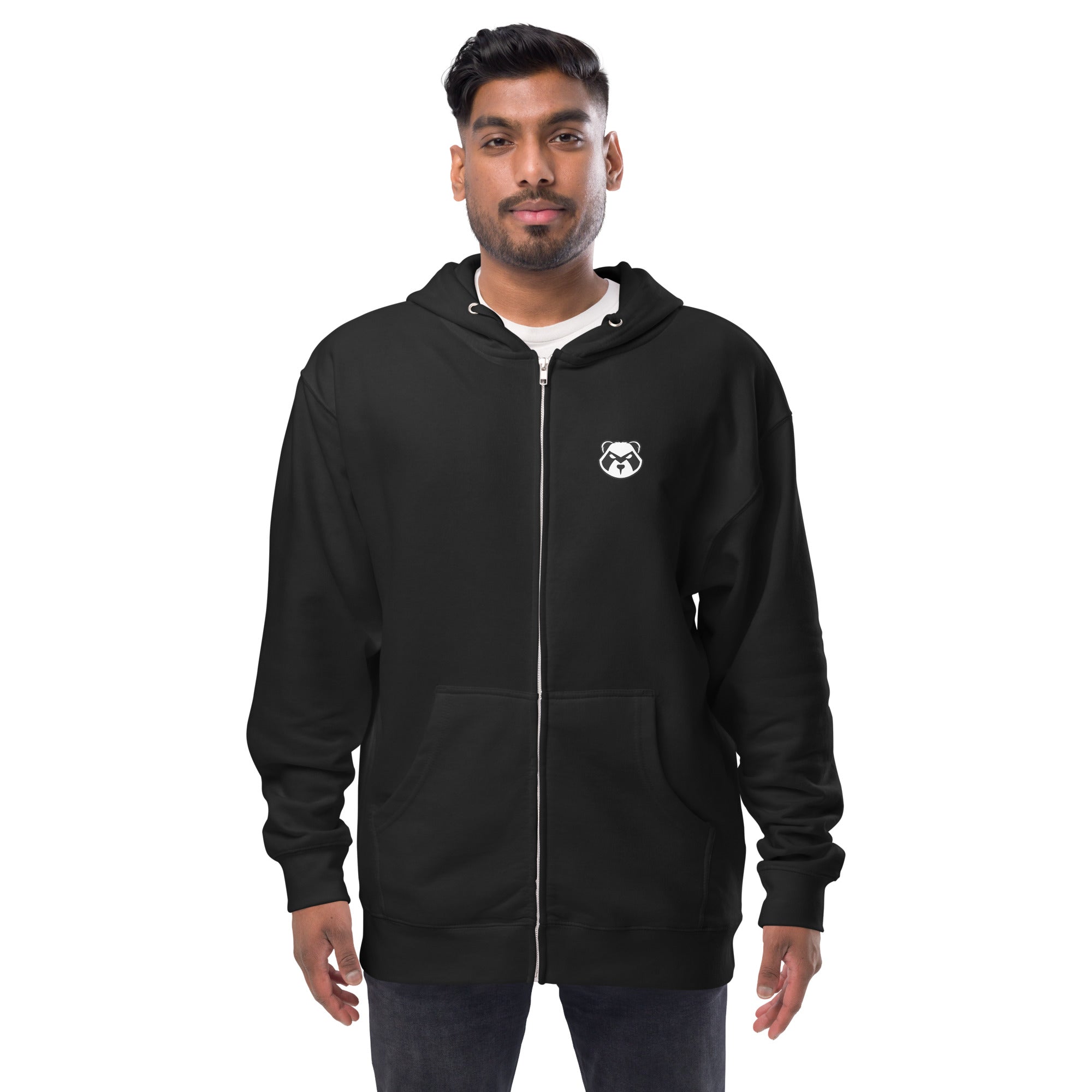 Panda Mastro Logo Unisex fleece zip up hoodie