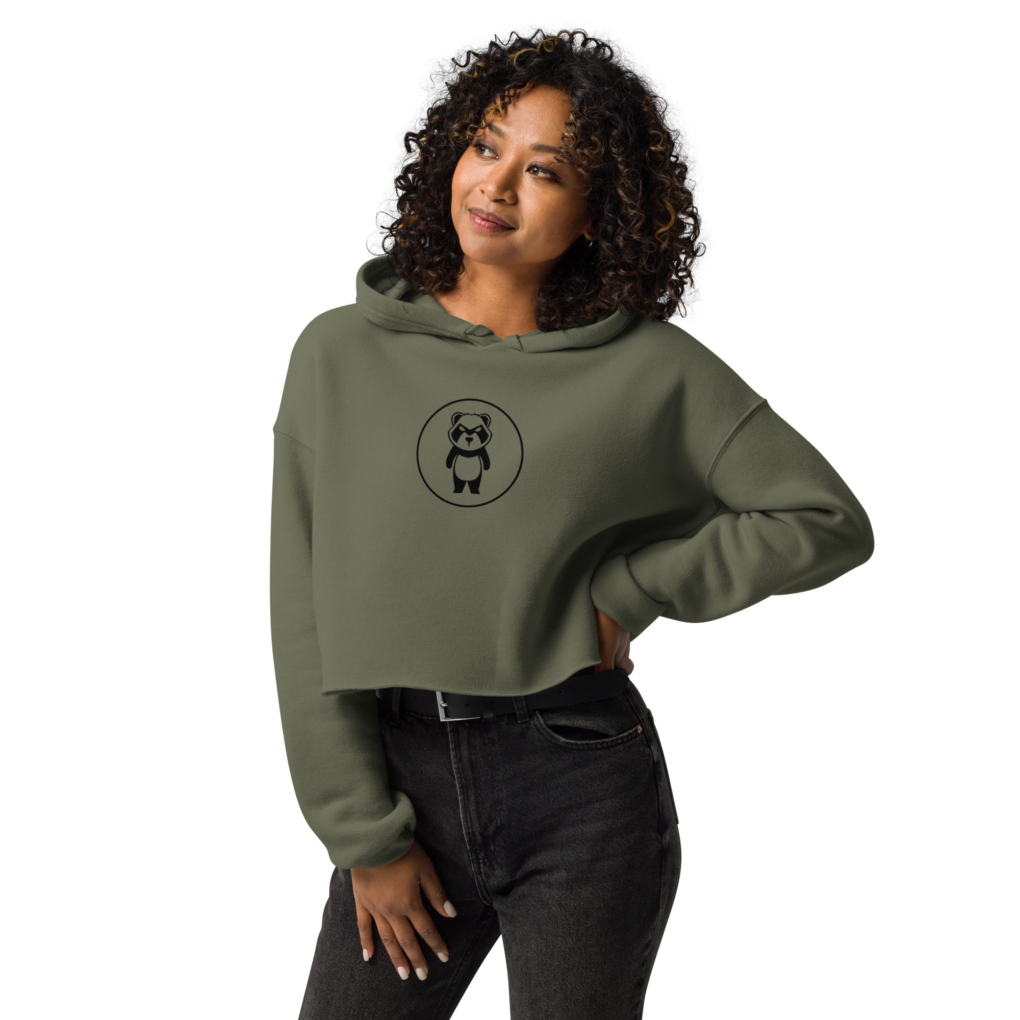 Panda Circle Mastro Logo Crop Hoodie