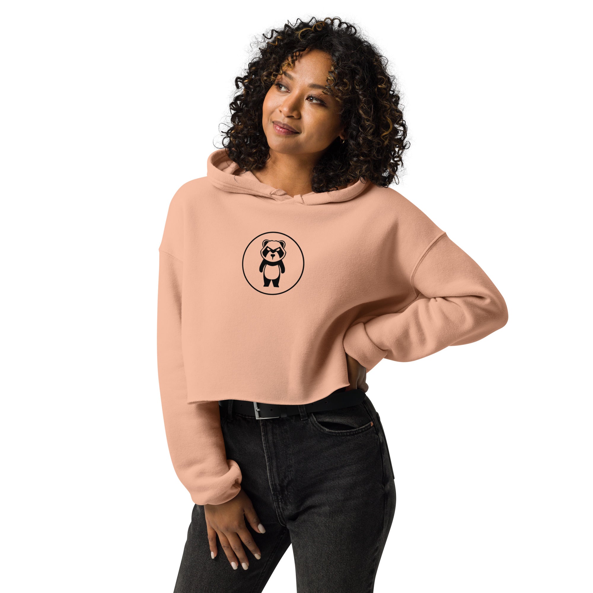 Panda Circle Mastro Logo Crop Hoodie