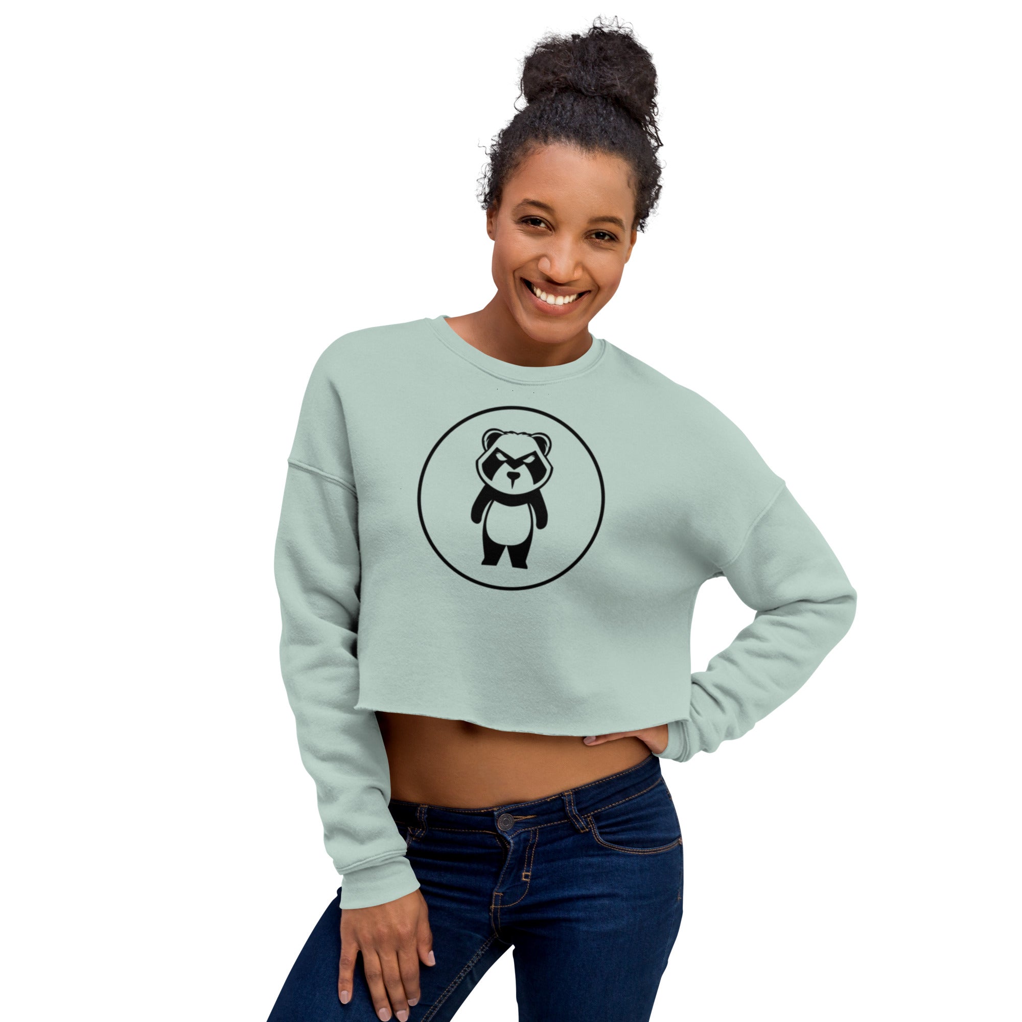 Panda Circle Mastro Logo Crop Sweatshirt